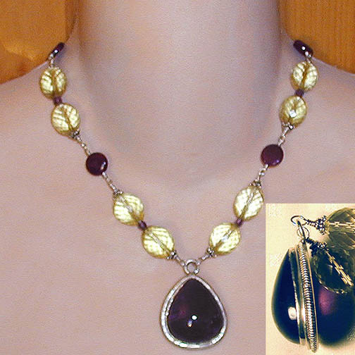 Amethyst Teardrop w/ Citrine, Amethyst & Sugulite